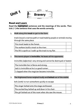 Primary 3 STELLAR Thematic Vocabulary Worksheets 