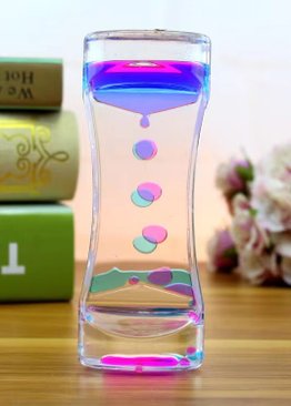 Rainbow Colourful Watery Hourglass Stress Reliever for Adults and Kids ( Random Colour )