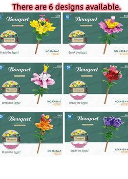 Build Your Own Creative Bricks Flowers Design Innovative Party Gift 