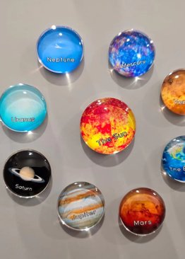 Solar System Fridge Magnets 9 planets with Sun