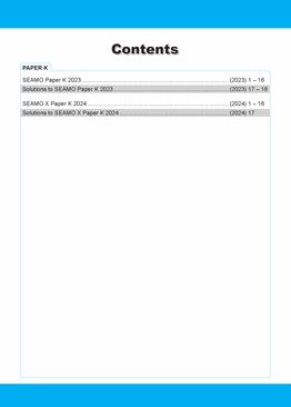 SEAMO Math Olympiad International Competition Preparation Paper K (SEAMO 2023 + SEAMO X 2024) Kindergarten 1 & 2