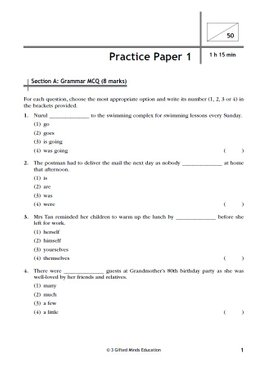 PRIMARY 3 ENGLISH PRACTICE PAPERS