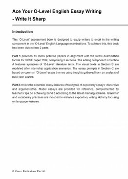 Ace your O Level English Essay Writing - Write it Sharp