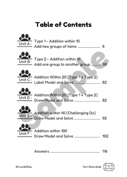 Crystal Math Vol 1 : Addition within 100 Using Part-Whole Models for K2 to P3