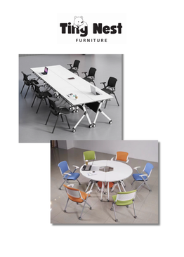 Foldable Conference/Study Table with Wheels
