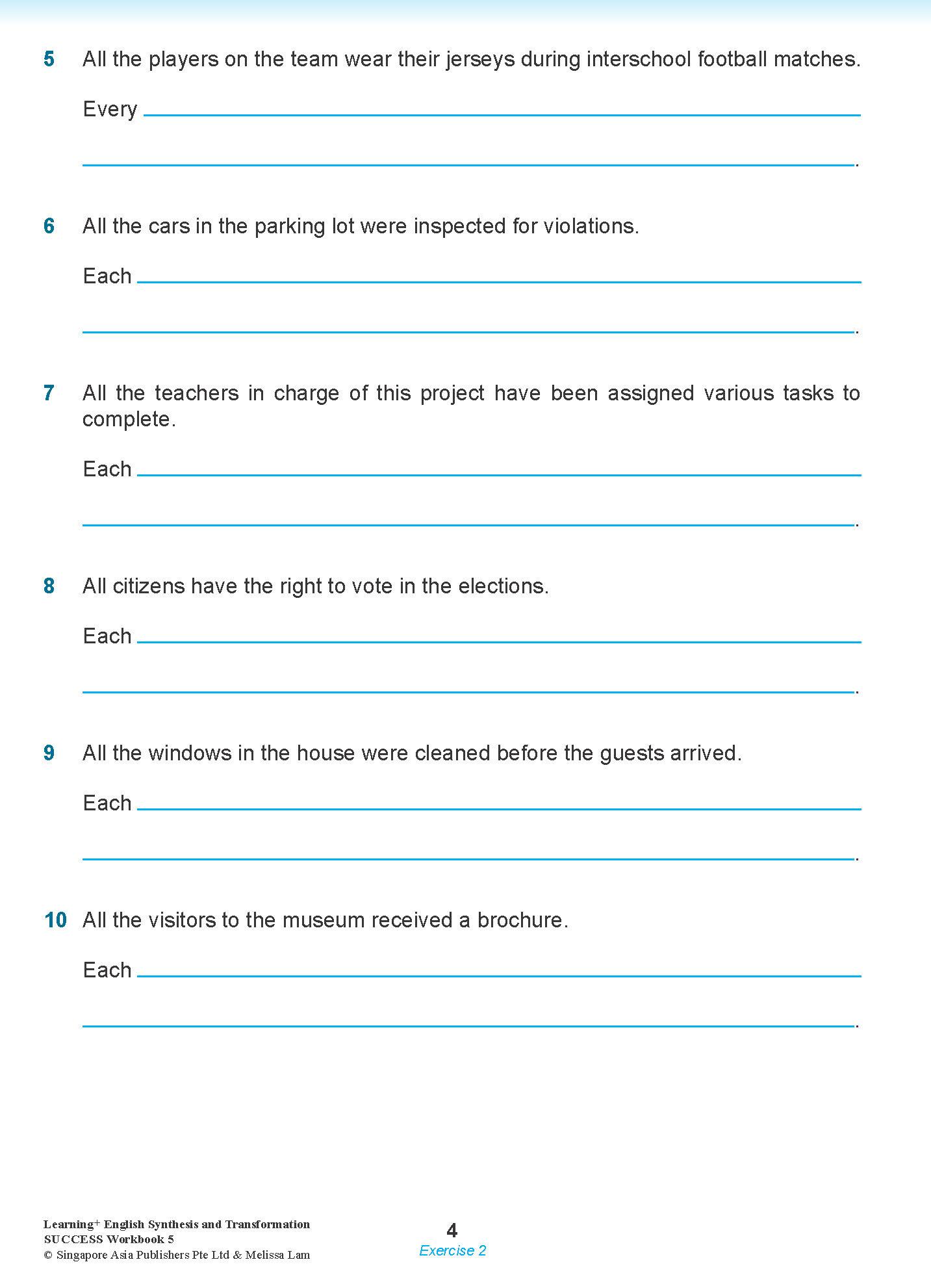 LEARNING+ ENGLISH Synthesis and Transformation SUCCESS Workbook 5 ...