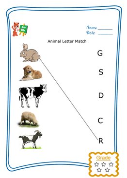 Match the Letter - Animals
