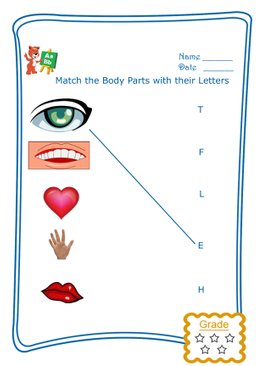 Match the Letter - Body Parts