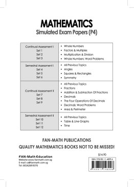 Mathematics Simulated Exam Papers P4