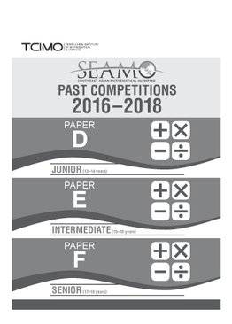 SEAMO Past Competitions 2016-2018 Papers D, E & F