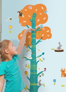 Height Chart Tree - Reusable Glue-free
