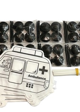 Creative Play N Learn Party Gift Craft Colorloon Colour and Inflate 3D Vehicle DIY Kit Ambulance