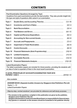 O-Level Topical Principles Of Accounts 2010-2019 + Answers