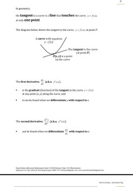 Exam Buddy Additional Mathematics (2020 Edition) Topic 18: Differentiation of Algebraic Expressions