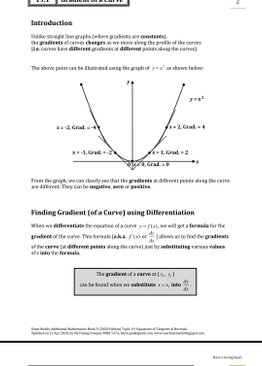 Exam Buddy Additional Mathematics Topic 19: Equations of Tangents & Normals