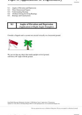 Exam Buddy Elementary Mathematics Sec 3 (2023 Edition) Topic 8: Applications of  Trigonometry