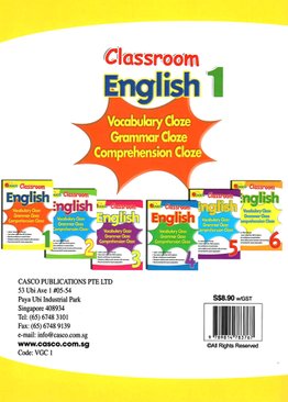 Classroom English Vocab/Grammar/ Comprehension Cloze 1