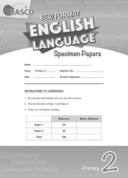 New Format English Language Specimen Paper P2