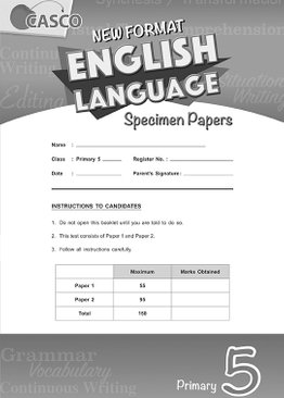 New Format English Language Specimen Paper P5