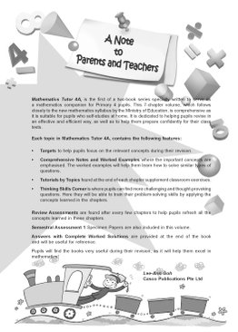 Primary Maths Tutor 4A Volume 1 - 2nd Edition