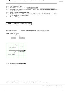 Exam Buddy Elementary Mathematics Sec 3 (2022 Edition) Topic 12: Coordinate Geometry