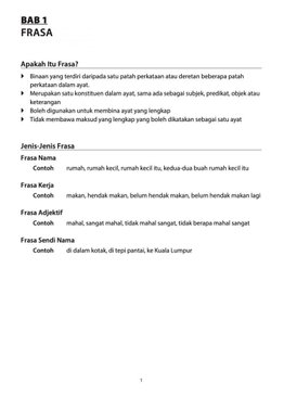 PSLE Bahasa Melayu Buku 1 Latihan Intensif Frasa