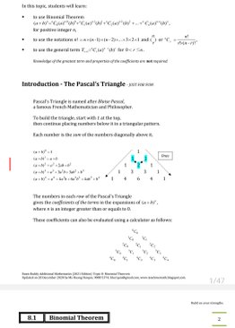 Exam Buddy Additional Mathematics Topic 8: Binomial Theorem (Syllabus 4049, year 2021 onwards)