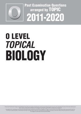 O Level Topical Biology 2010-2020 + Answers