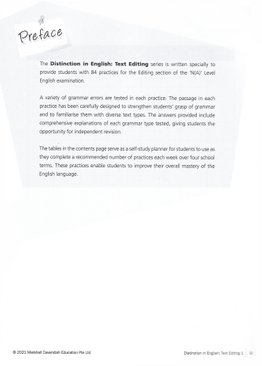Distinction in English: Text Editing Sec 1 N(A) (2E)