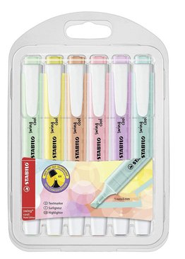 STABILO Highlighter Swing Cool Pastel Wallet of 6 Assorted Colours