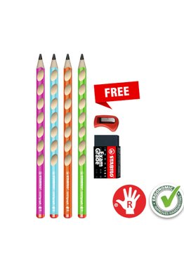 STABILO EASYgraph Ergonomic 2B Wooden Pencil Right handed Set  [FOR KIDS LEARNING TO WRITE]