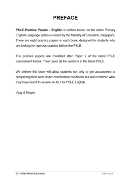 PSLE ENGLISH PRACTICE PAPERS