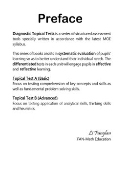 P1 Diagnostic Maths Topical Tests (2021 Ed)