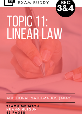 Exam Buddy Additional Mathematics Syllabus 4049 Topic 11: Linear Law