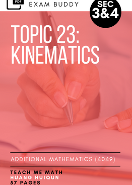 Exam Buddy Additional Mathematics Topic 23: Kinematics
