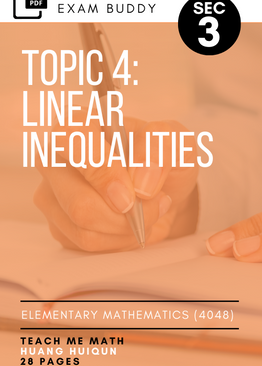 Exam Buddy Elementary Mathematics Sec 3 (2020 Edition) Topic 4: Linear Inequalities