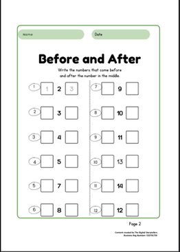 Kindergarten Numbers 1 - 15 and Addition