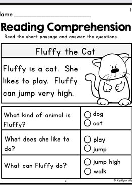 Kindergarten English Reading Comprehension