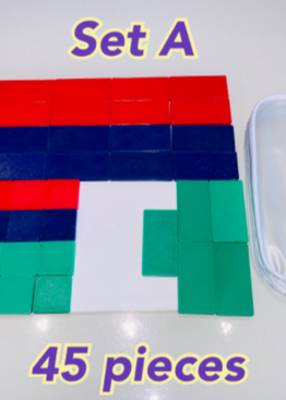 P1-6. Creative Learning Kit (SET A): 3D Printed Model Bars for Easier Problem Sums Solving (X 45 Pieces).