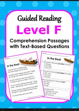 Kindergarten English Reading Comprehension Level F Workbook