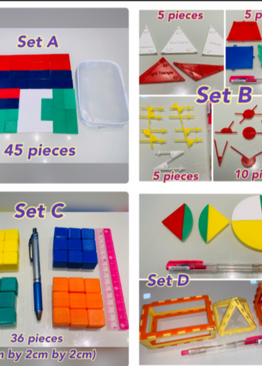 P1-6. Creative Learning Kit (SET A – D): 3D Printed Packs for Easier Problem Sums Solving (4 SETS)
