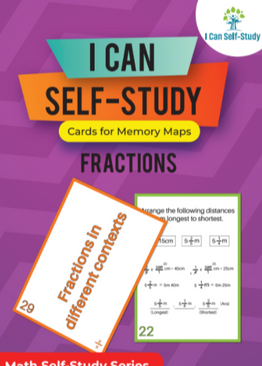 P3-6. Math Self-Study Series: Fractions Flashcards for Memory Maps – 52 Cards