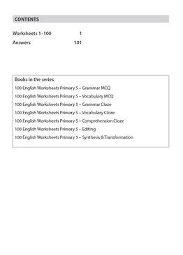 100 English Worksheets Primary 5 Editing