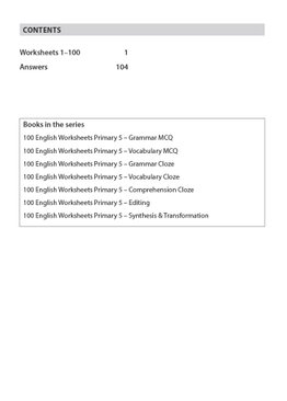 100 English Worksheets Primary 5 Vocabulary Cloze